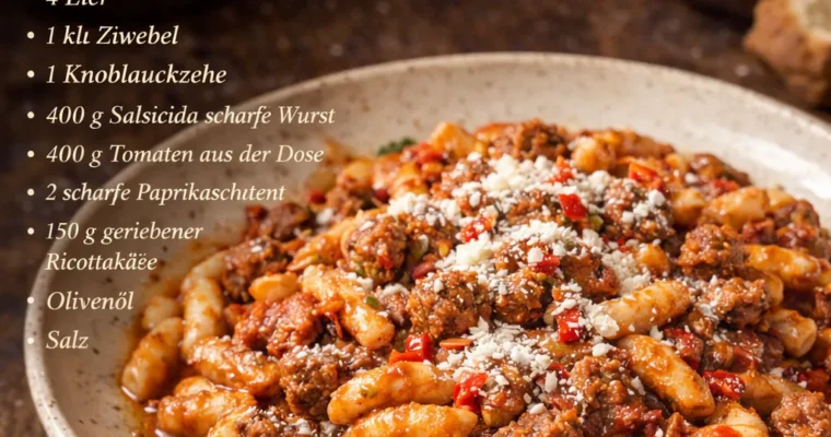 Cavatelli con Salsiccia (Nudeln mit Salsiccia)