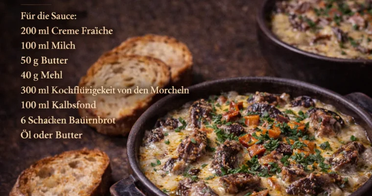 Croutes aux Morilles (Überbackene Morcheln)