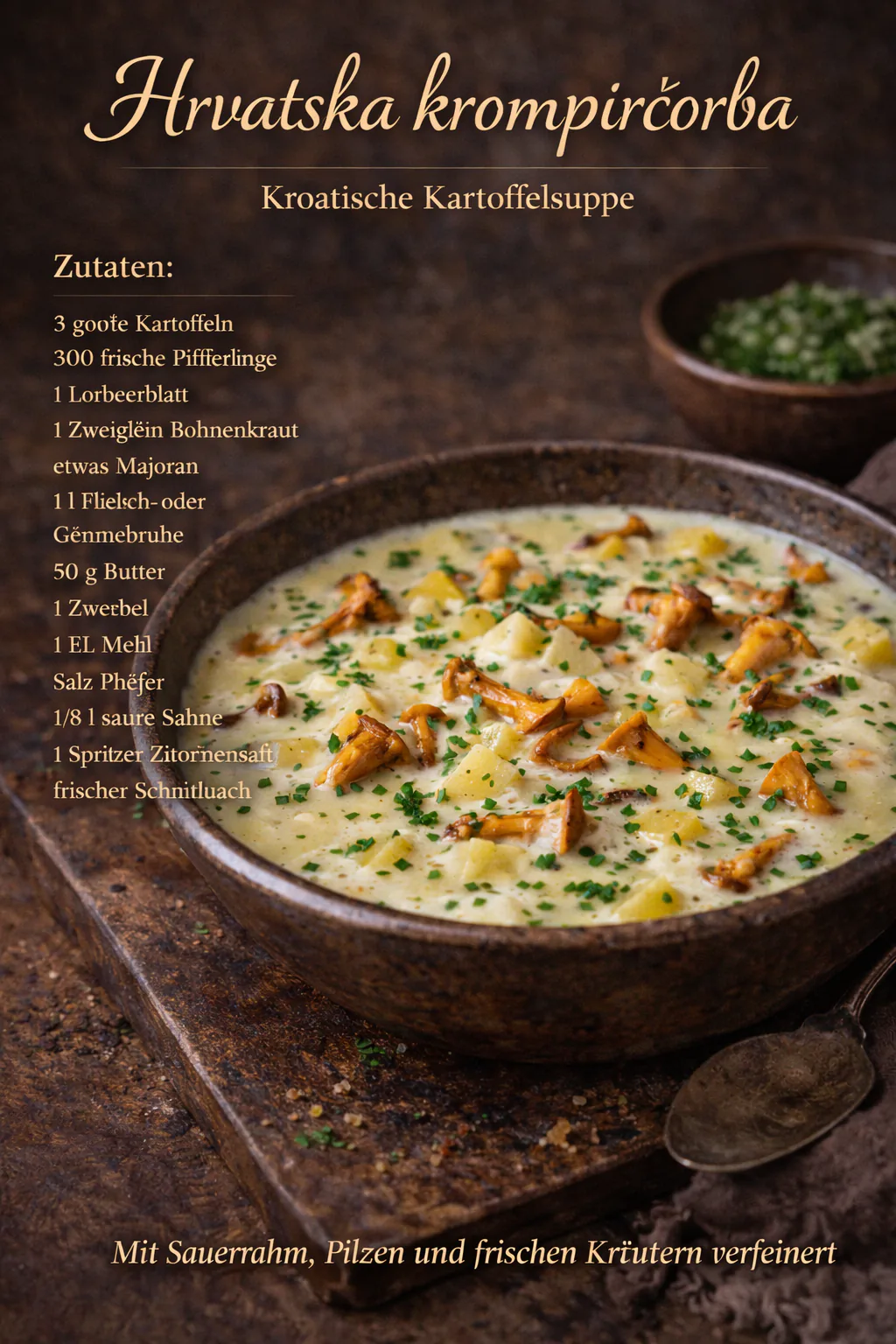 Hrvatska krompirčorba (Kroatische Kartoffelsuppe)