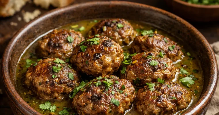 Lammfleischlaibchen in Koriandersauce