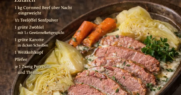 Maiteoil shaillte le cabáiste (Corned Beef mit Weißkohl)