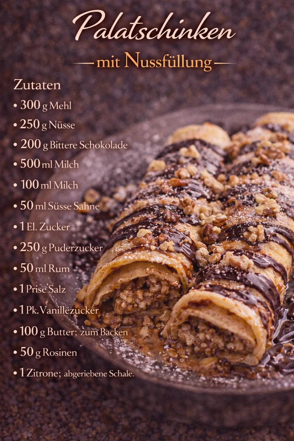 Palatschinken mit Nussfüllung