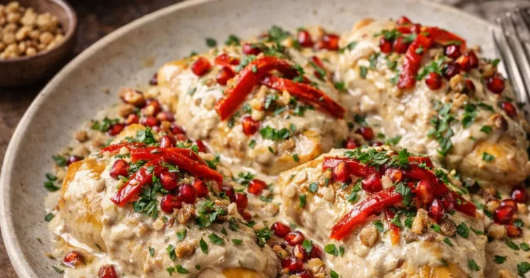 Pechugas en nogada (Hühnerbrust mit Walnuß)