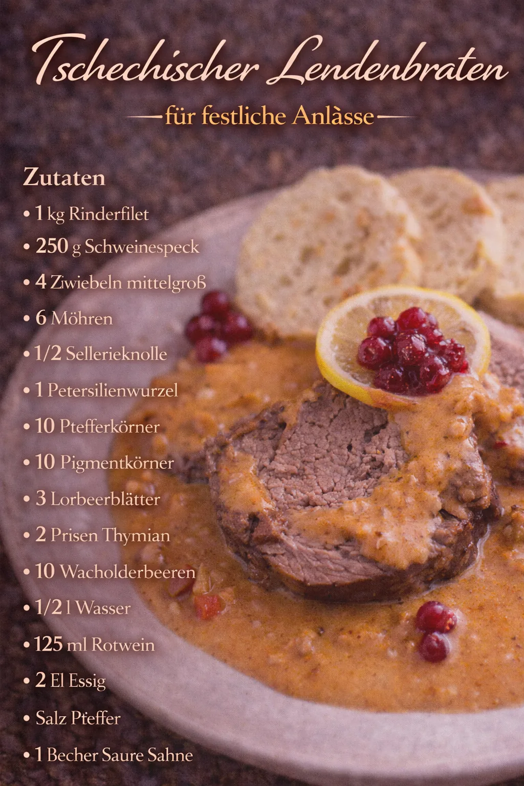 Tschechischer Lendenbraten für festliche Anlässe