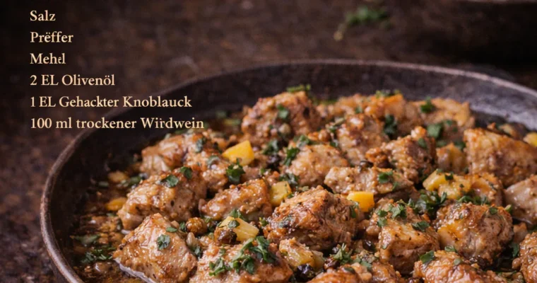 Alligator in Knoblauch-Wein-Sauce