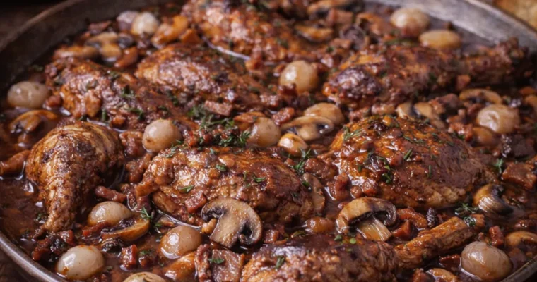 Coq au Vin (Hahn in Wein)