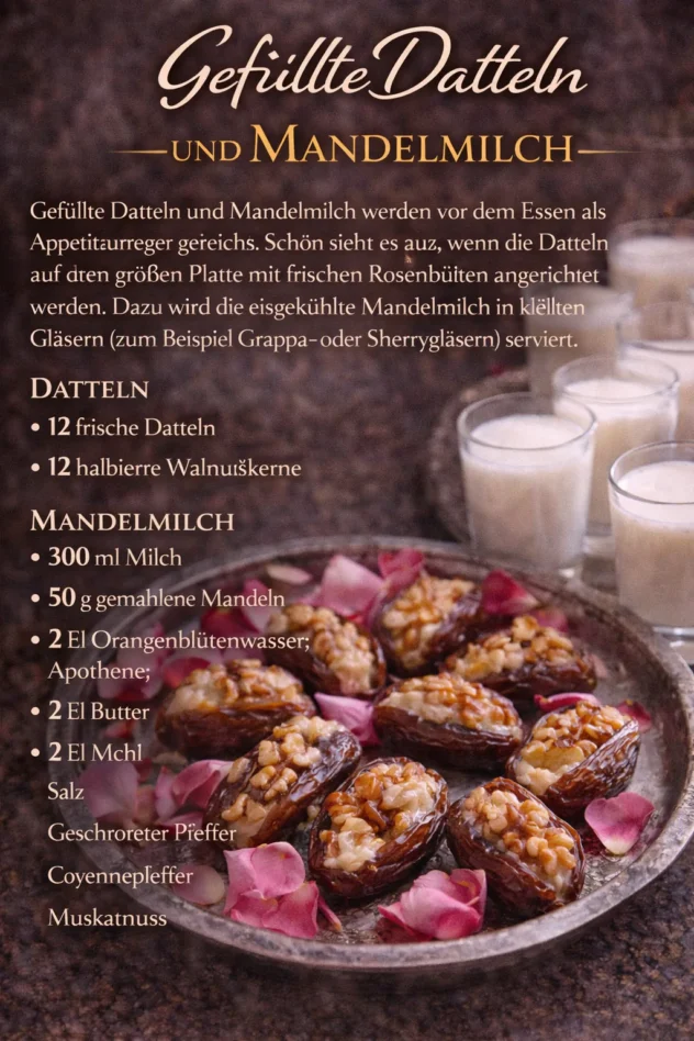 gefüllte datteln mit mandelmilch