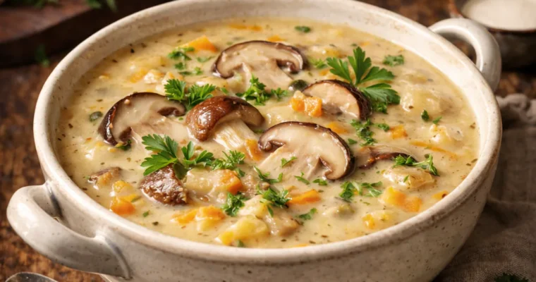 Grumbeersupp mit Steinpilzen (Kartoffelsuppe mit Steinpilzen)