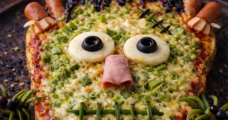 Gruselpizza “Frankenstein”