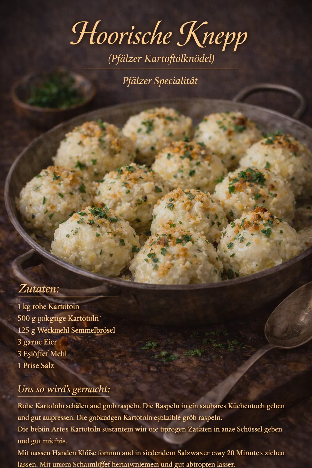 Hoorische Knepp (Pfälzer Kartoffelknödel)