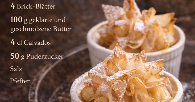 Knusprige Karamelläpfel mit Calvados