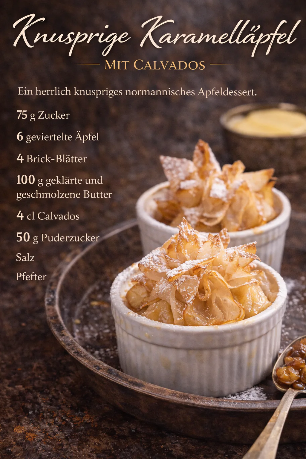 Knusprige Karamelläpfel mit Calvados