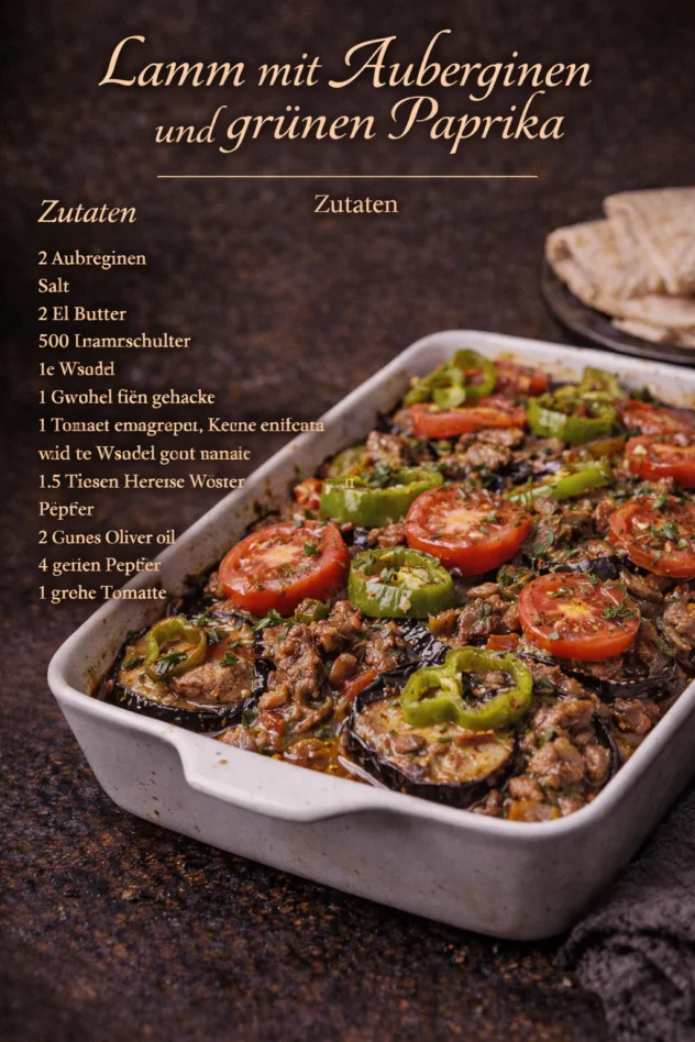 Lamm Mit Auberginen Und Gruenen Paprika