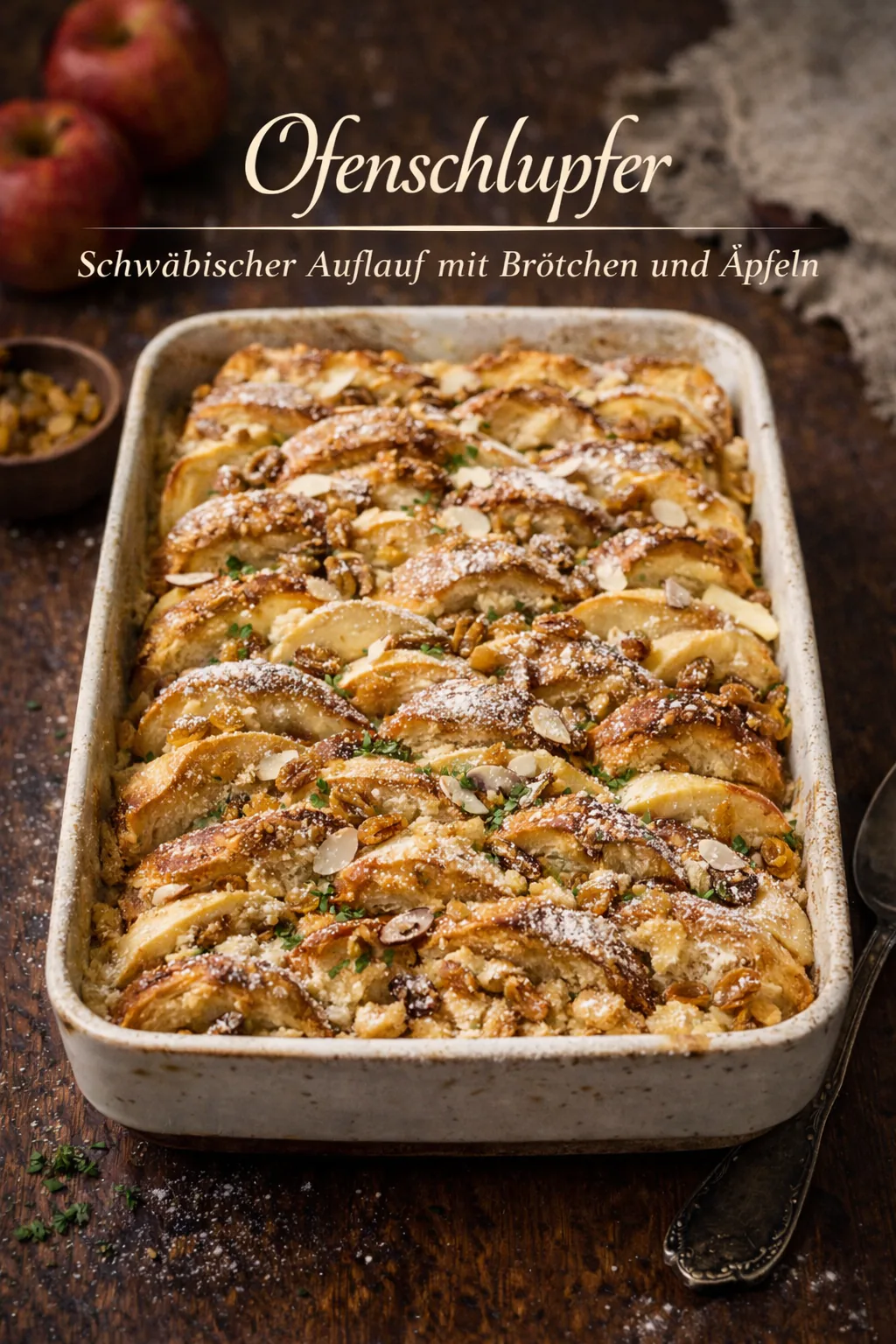 Ofenschlupfer (Schwäbischer Auflauf mit Brötchen und Äpfeln)