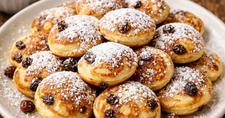 Poffertjes (Eierküchlein mit Rosinen)