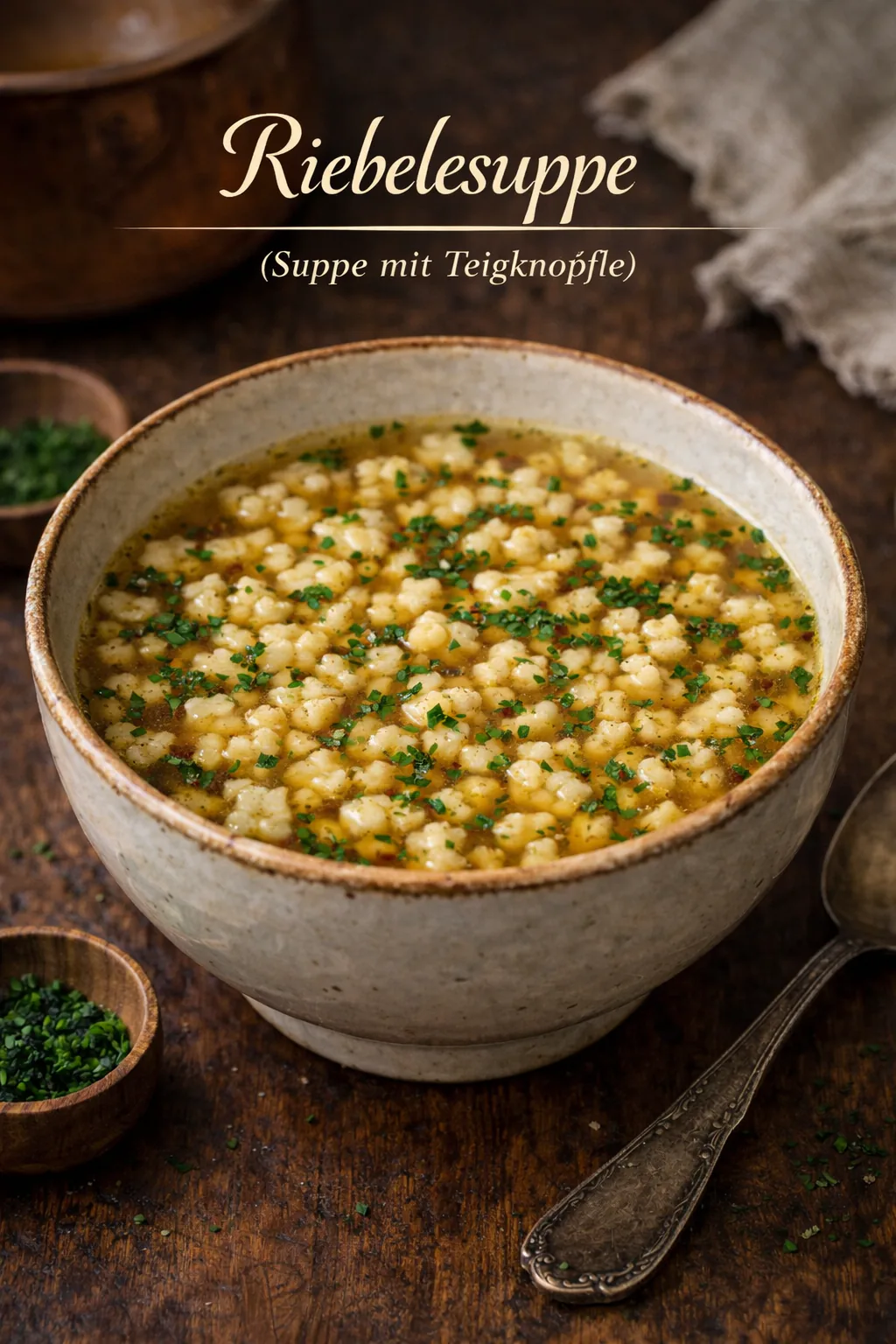 Riebelesuppe (Suppe mit Teigknöpfle)