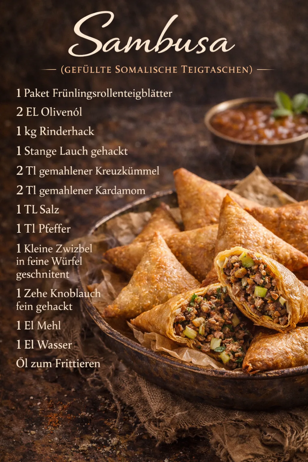Sambusa (Gefüllte Somalische Teigtaschen)
