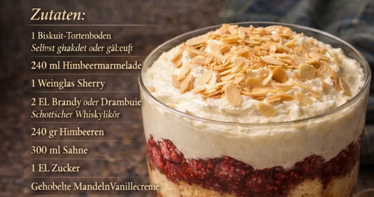 Typsy Laird (Cremespeise mit Biskuit)
