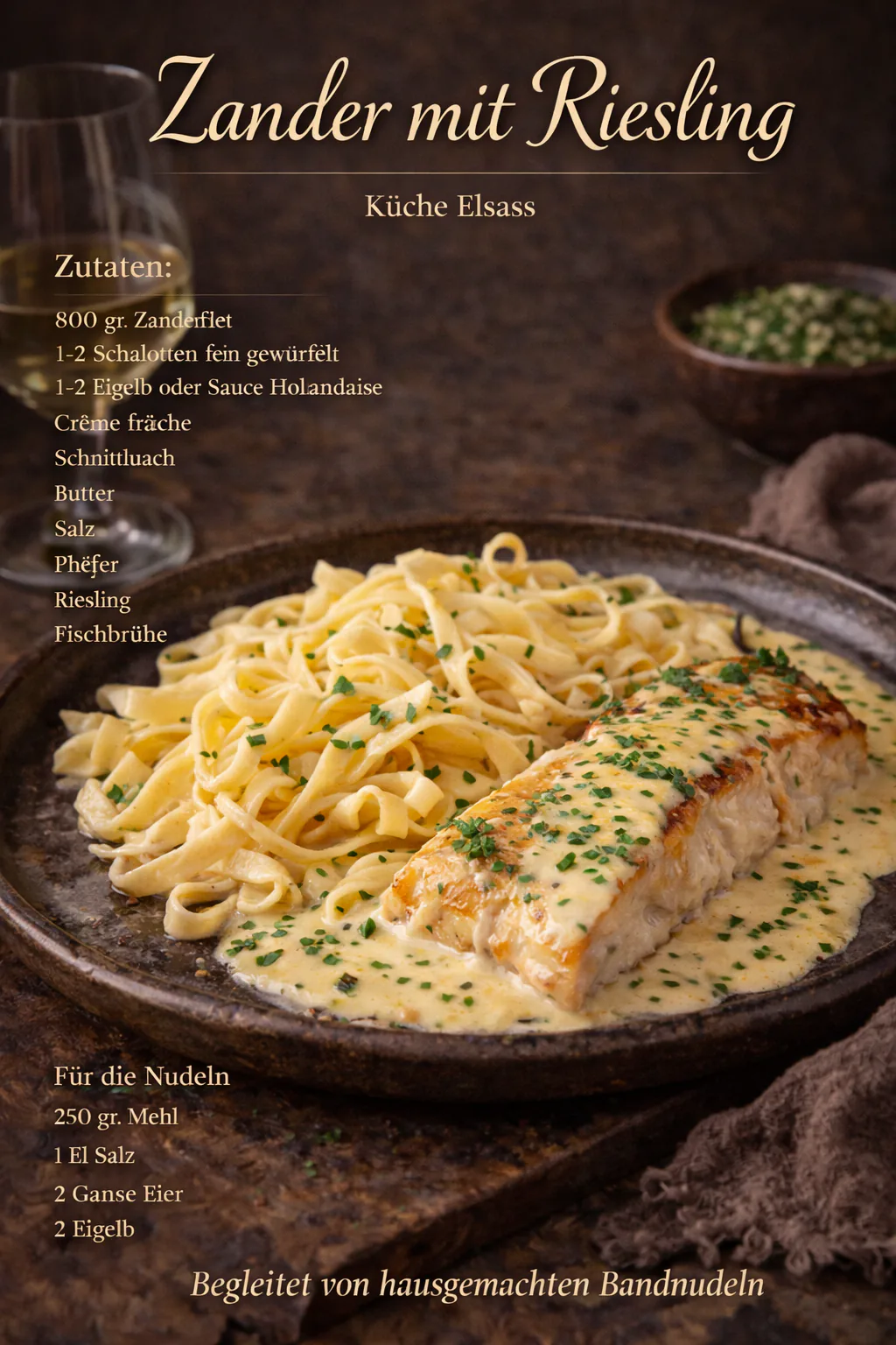 Zander mit Riesling