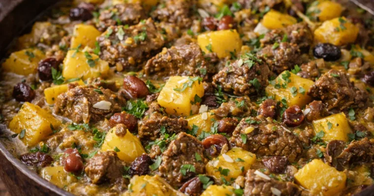 Ananas – Mango Fleischtopf
