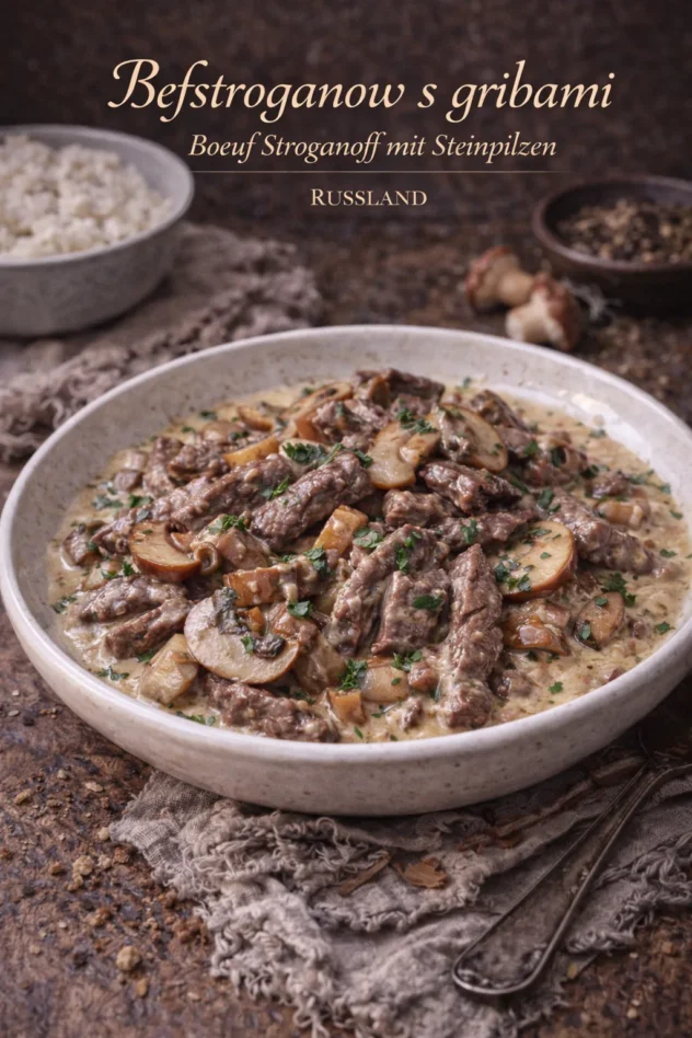 Befstroganow S Gribami Boeuf Stroganoff Mit Steinpilzen