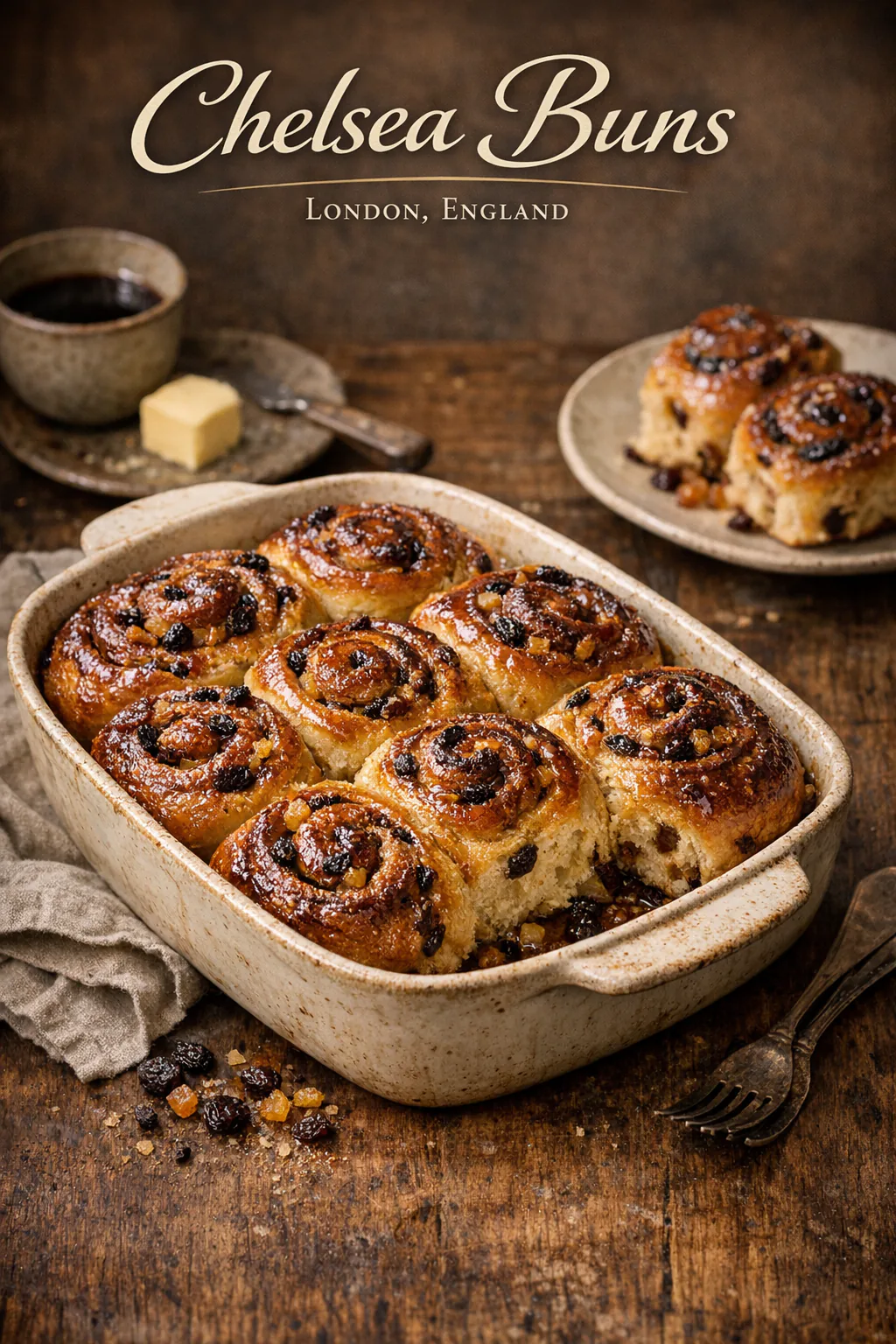 Chelsea Buns (Rosinenbrötchen)