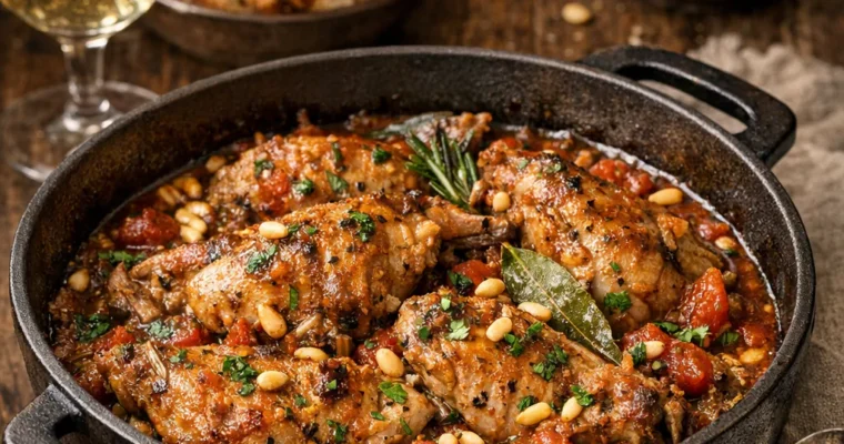 Coniglio in umido (Geschmortes Kaninchen)