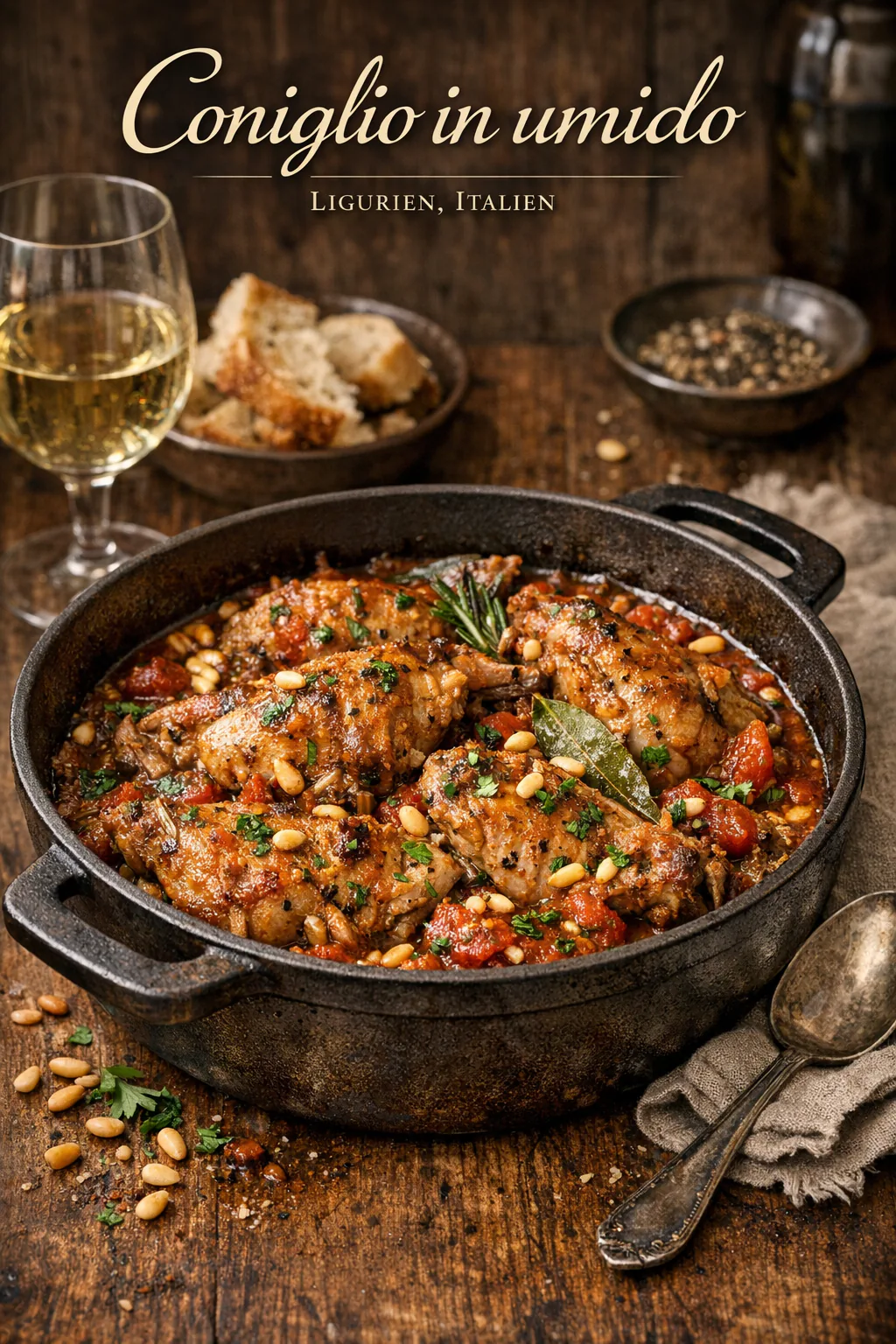 Coniglio in umido (Geschmortes Kaninchen)