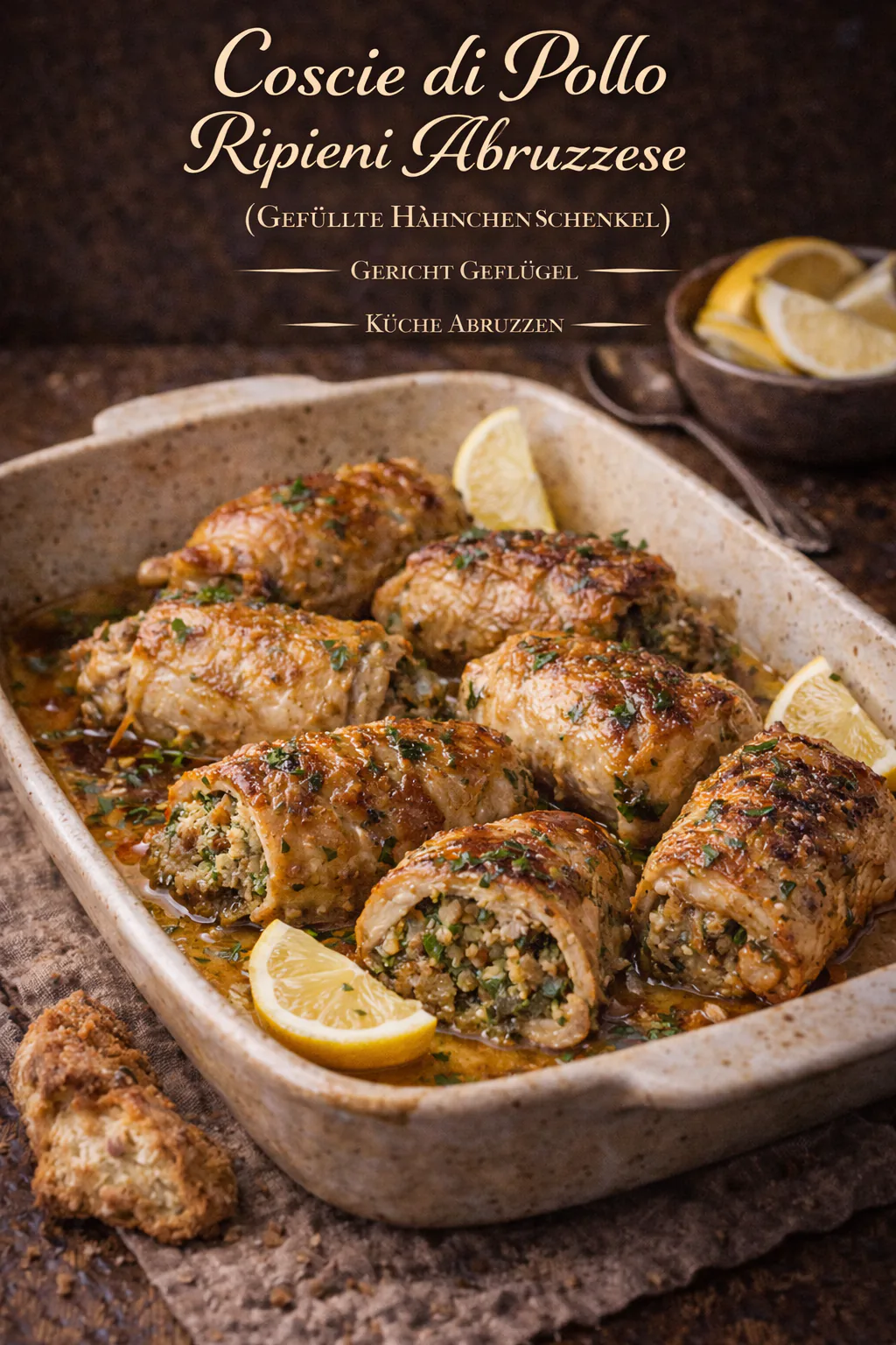 Coscie di Pollo Ripieni Abruzzeze (Gefüllte Hähnchenschenkel)