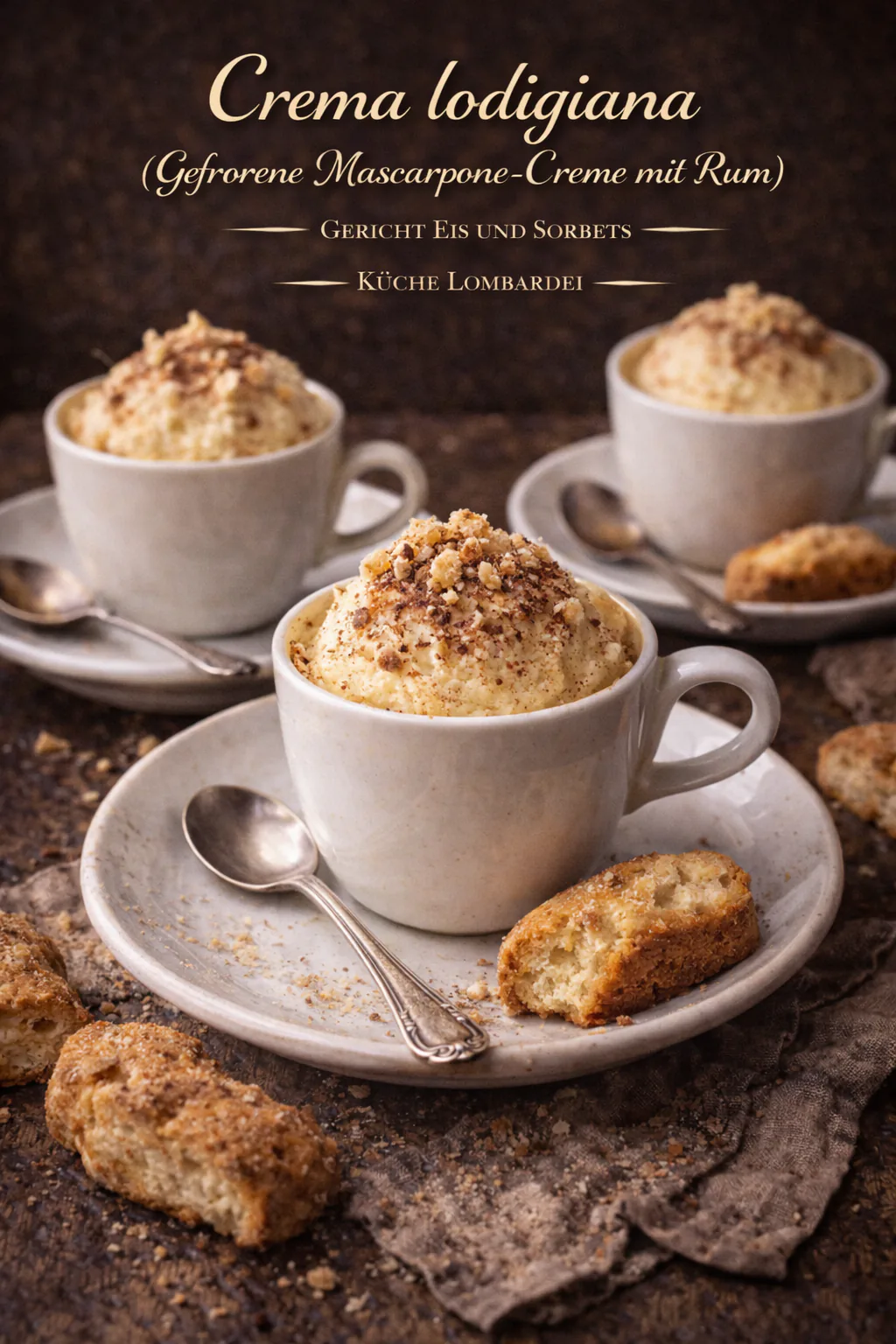 Crema lodigiana (Gefrorene Mascarpone-Creme mit Rum)