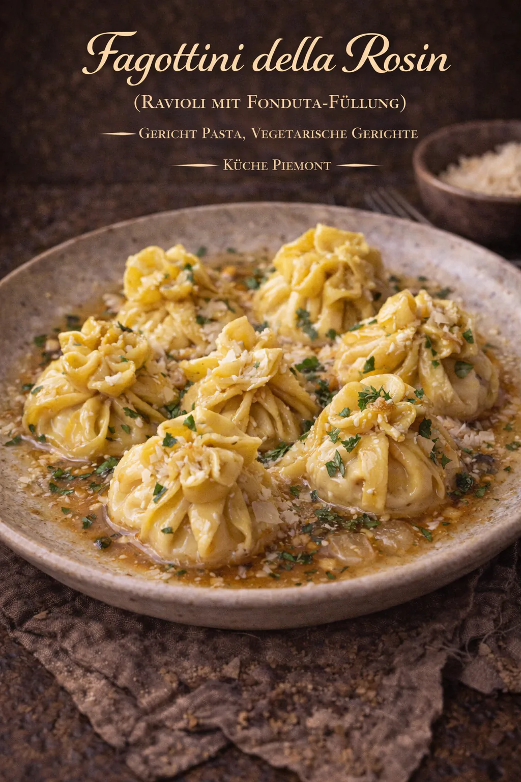 Fagottini della Rosin (Ravioli mit Fonduta-Füllung)