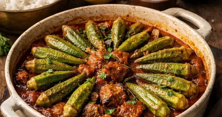 Fleisch-Okra-Eintopf