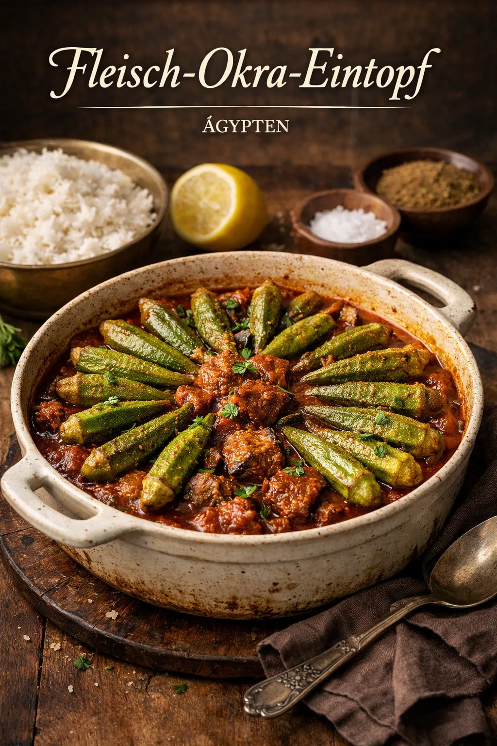 Fleisch-Okra-Eintopf