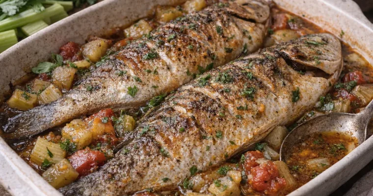 Hut Bil Karfas (Fisch-Sellerie Eintopf)