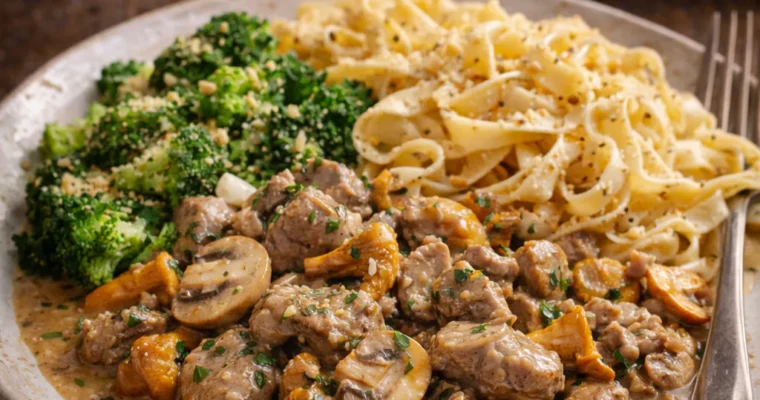 Kalbsragout mit Pilzen