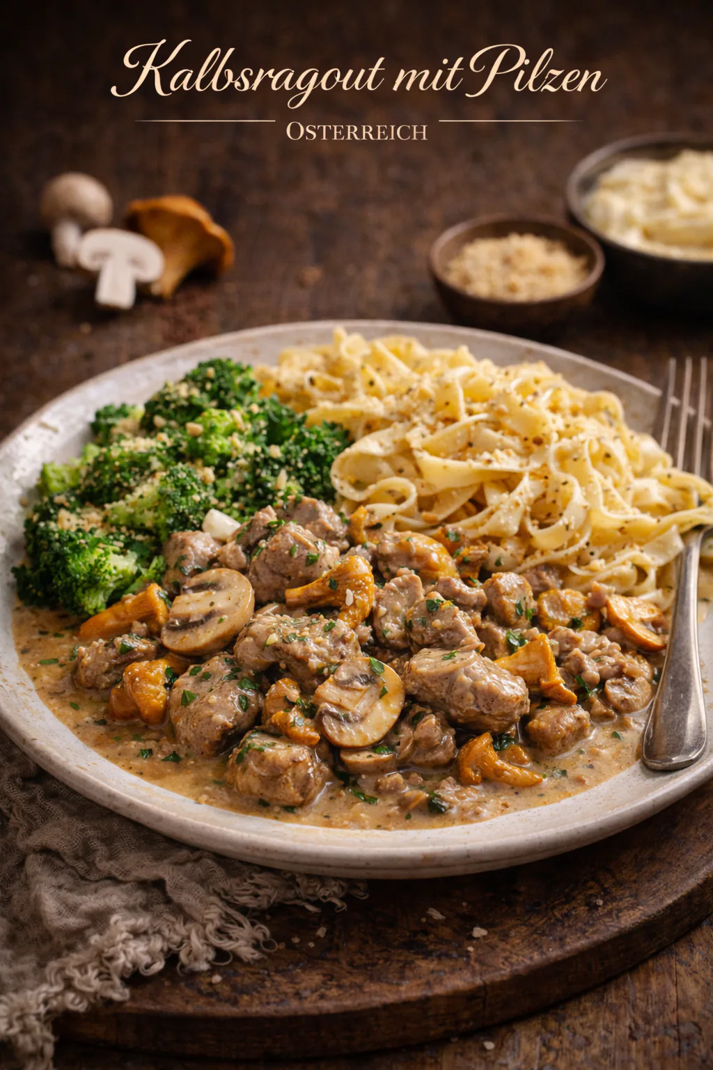 Kalbsragout mit Pilzen
