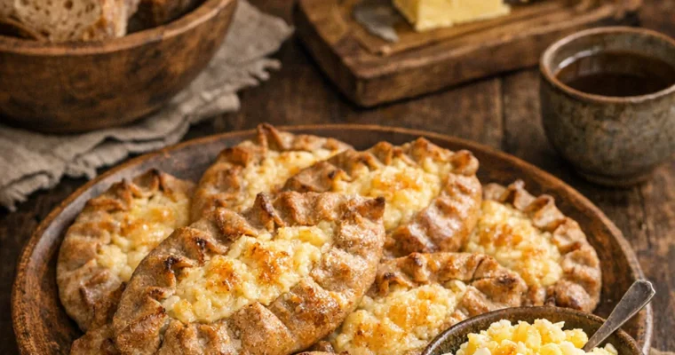 Karjalan piirakat ja munavoi (Karelische Piroggen mit Eibutter)
