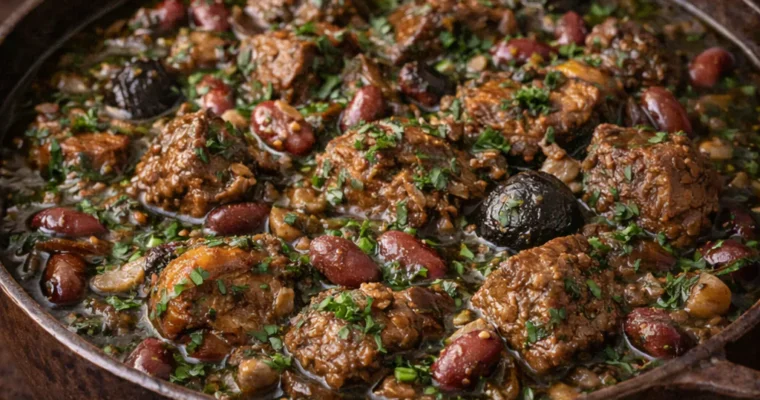 Khoresch-e ghormehsabsi (Kräutereintopf mit Rindfleisch)