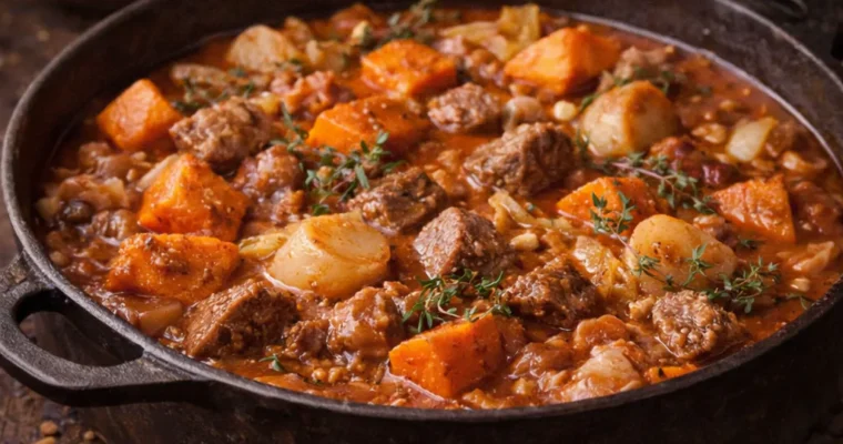 Lammschulter in Erdnuss-Sauce
