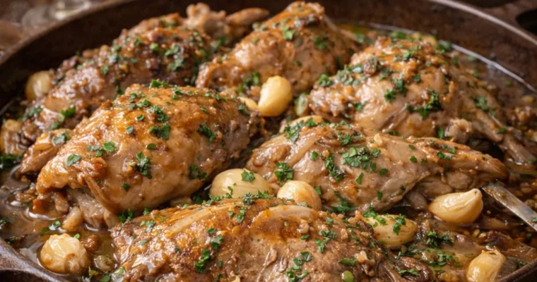 Lapin Sauté A La Charentaise (Geschmortes Kaninchen auf Charentaiser Art)