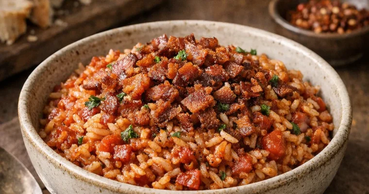 Low Country Red Rice (Reis mit Tomaten und Speck)