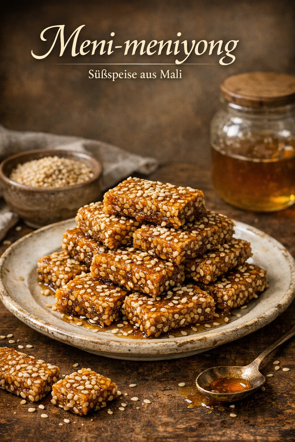 Meni-meniyong (Sesam-Honig-Stücke)