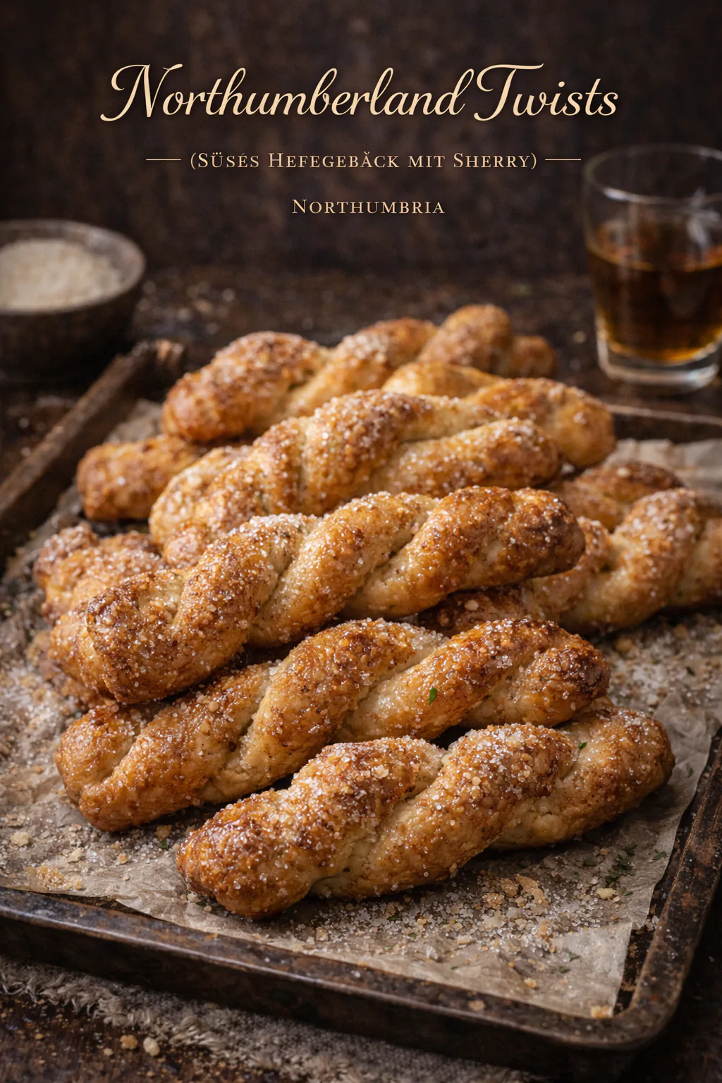Northumberland Twists (Süßes Hefegebäck mit Sherry)