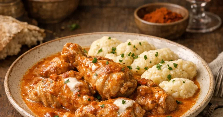Paprik&aacute;s csirke (Paprikahuhn)