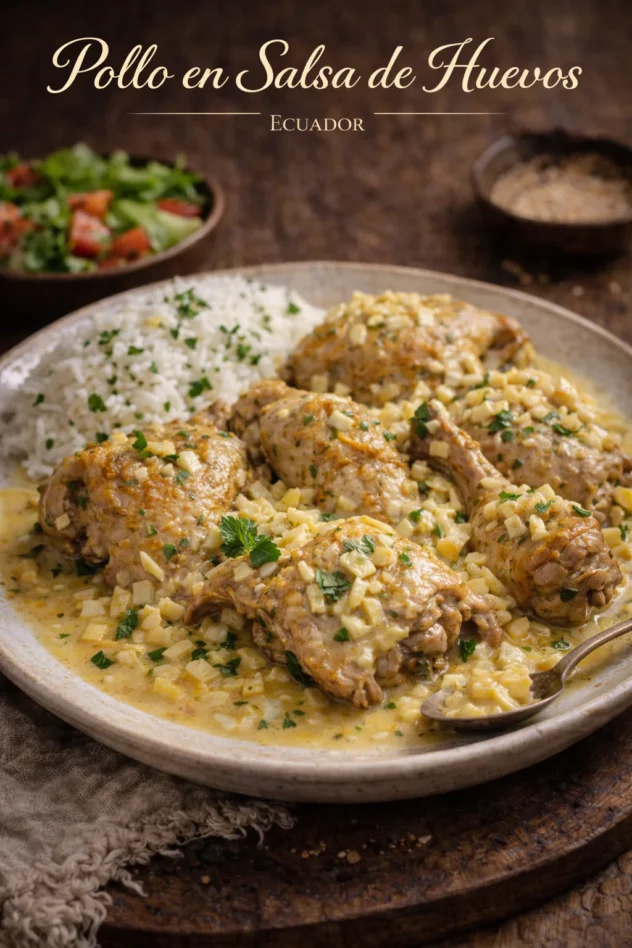 Pollo En Salsa De Huevos Haehnchen In Eier Sauce