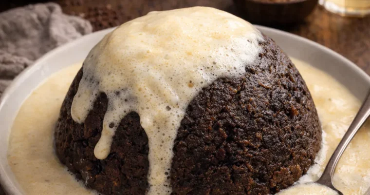 Schwarzbrotpudding mit Mostschaumcreme