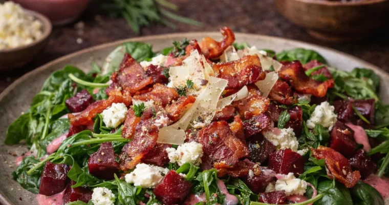 Spinach Salad with Beetroots (Spinatsalat mit Roter Bete)