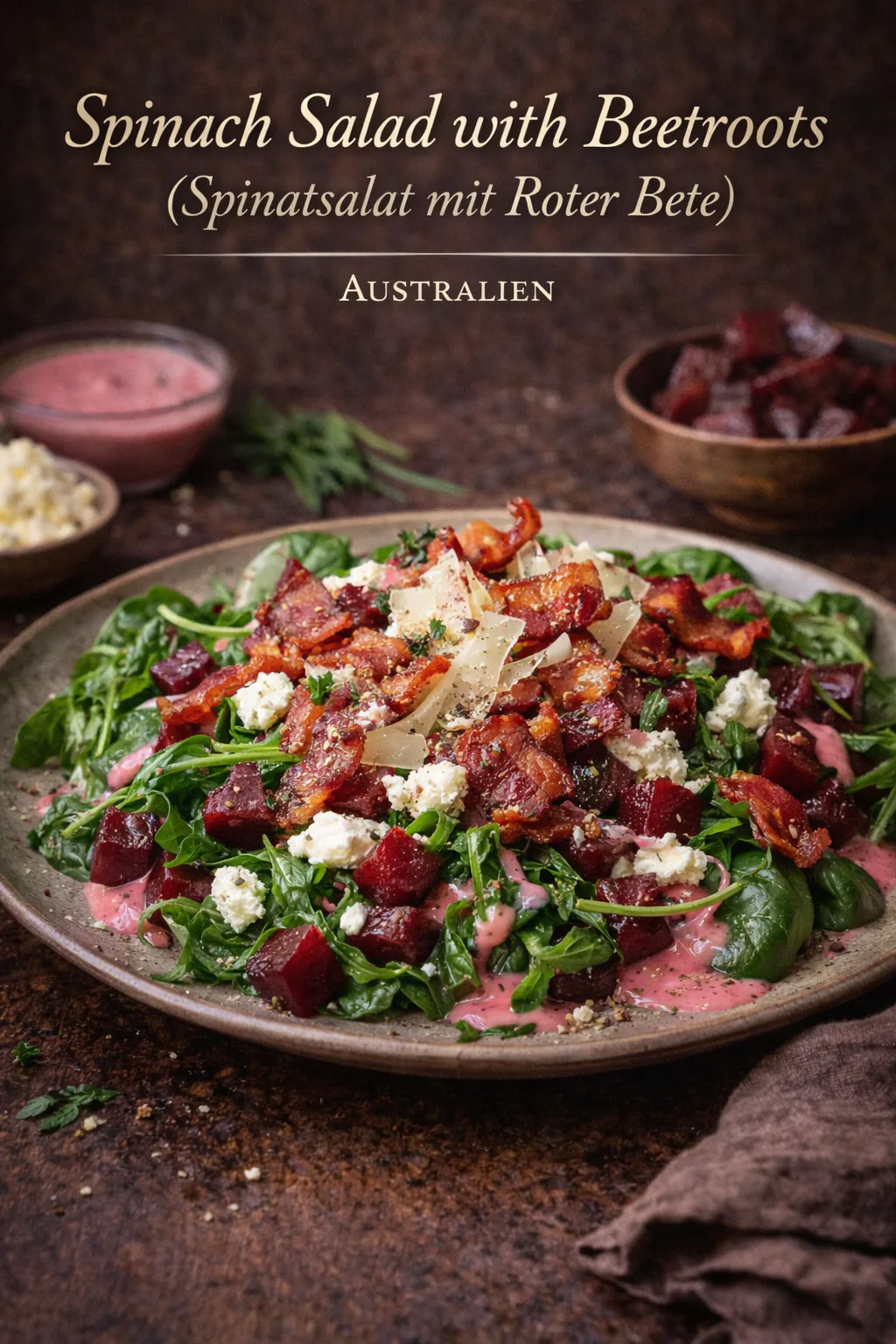 Spinach Salad with Beetroots (Spinatsalat mit Roter Bete)