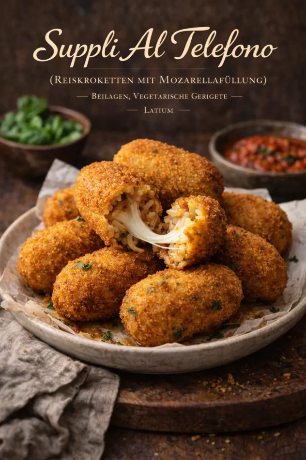 Suppli Al Telefono Reiskroketten Mit Mozarellafuellung