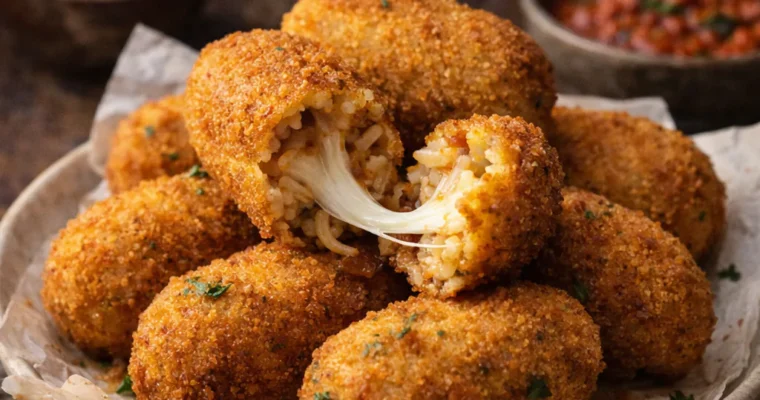 Suppli Al Telefono (Reiskroketten mit Mozarellafüllung)
